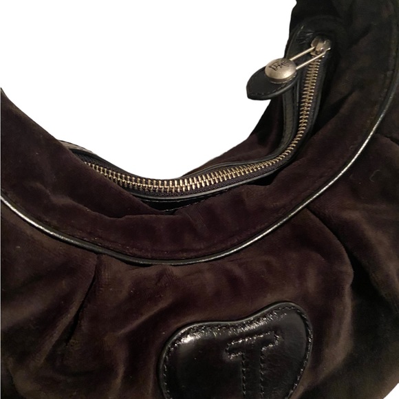 Vintage Y2K Juicy Couture Velour Velvet Bag Purse Rare Heart Mirror Charm - Picture 8 of 14